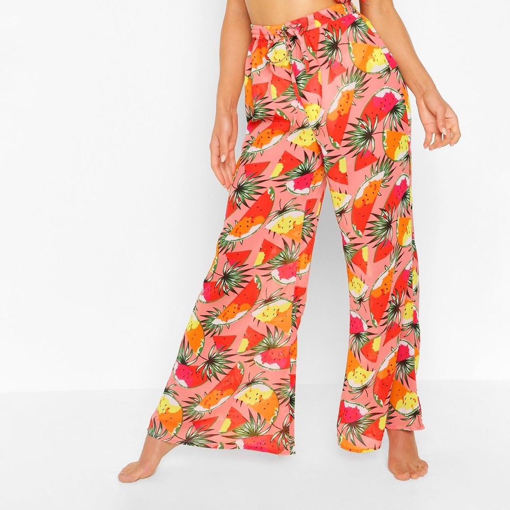 Boohoo Fruit Print Beach Pants